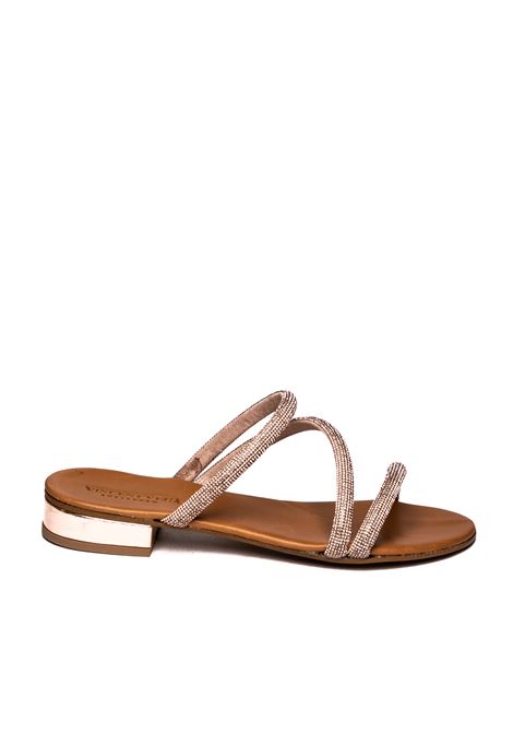 Champagne strass straps falt sandal VINCENT VEGA | PS208STRIP-CHAMPAGNE